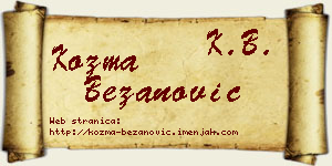 Kozma Bežanović vizit kartica